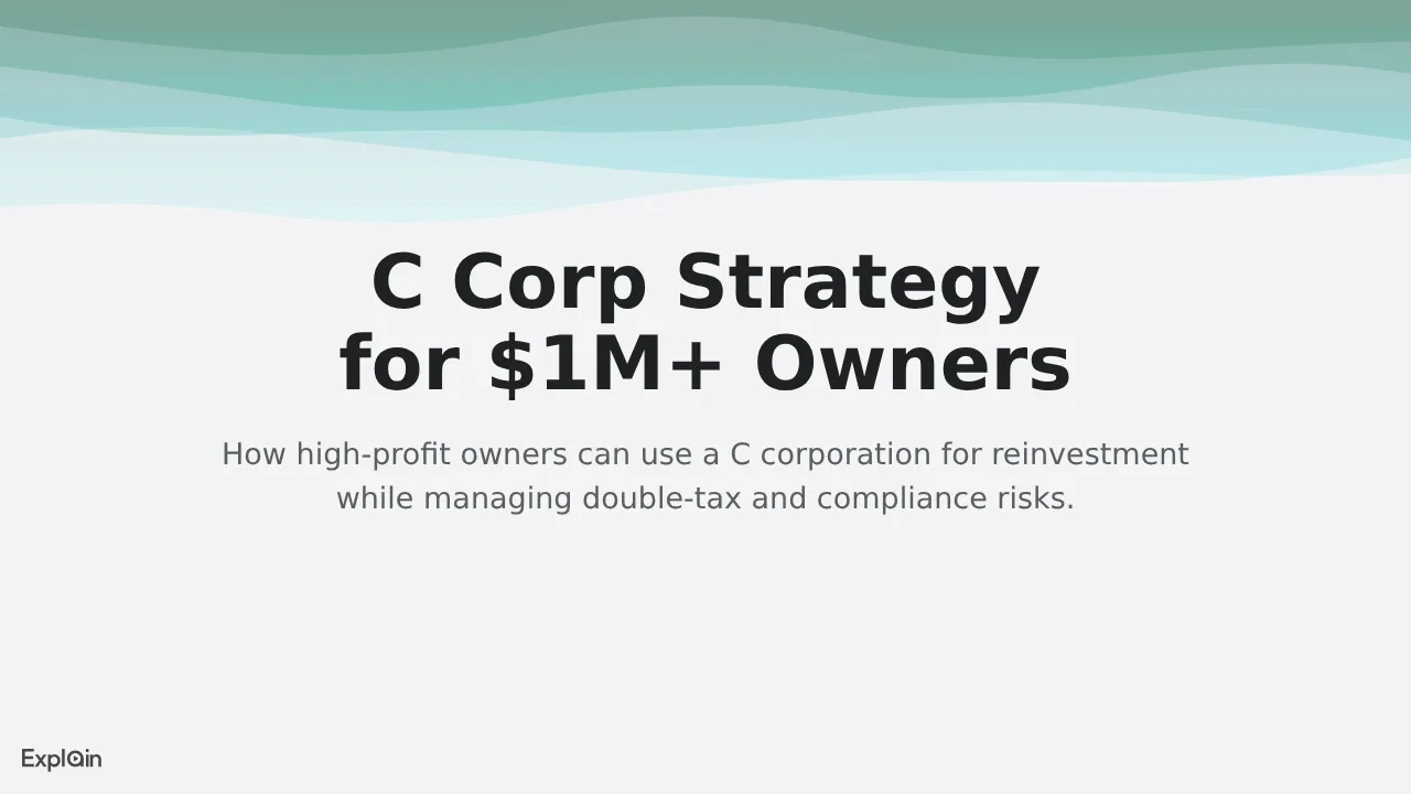 C Corp Strategy for $1M+ Owners video title slide